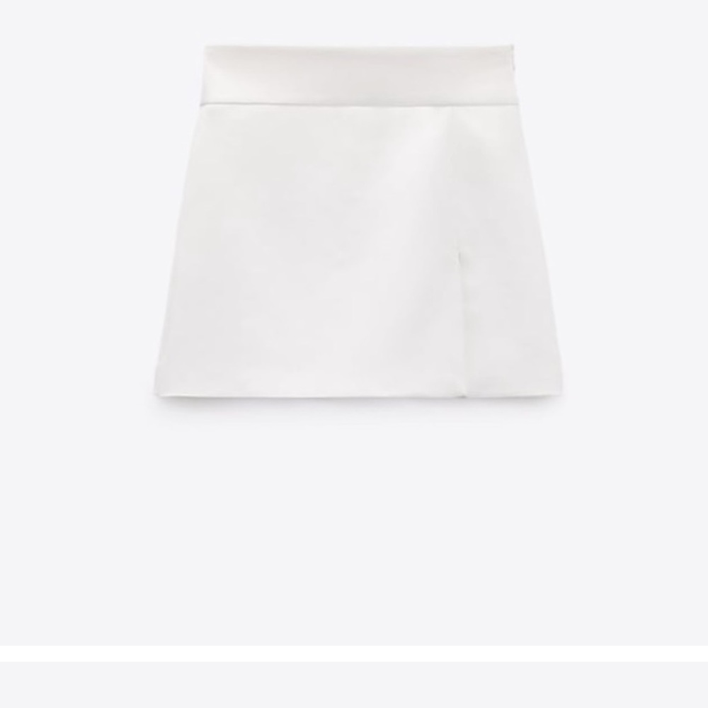 Zara White Skort with Slit - Size Small